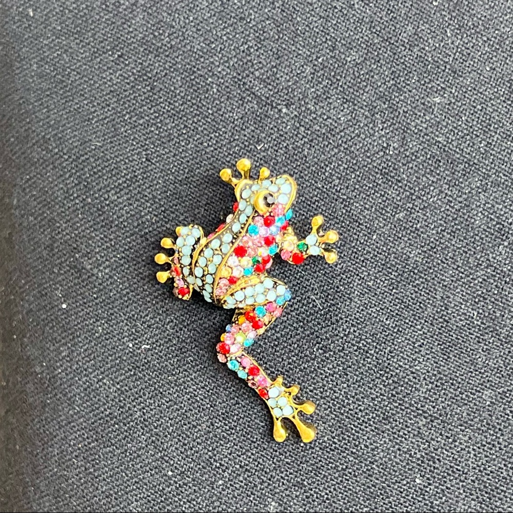 Unique Frog Rhinestone Brooch - Picture 4 of 9
